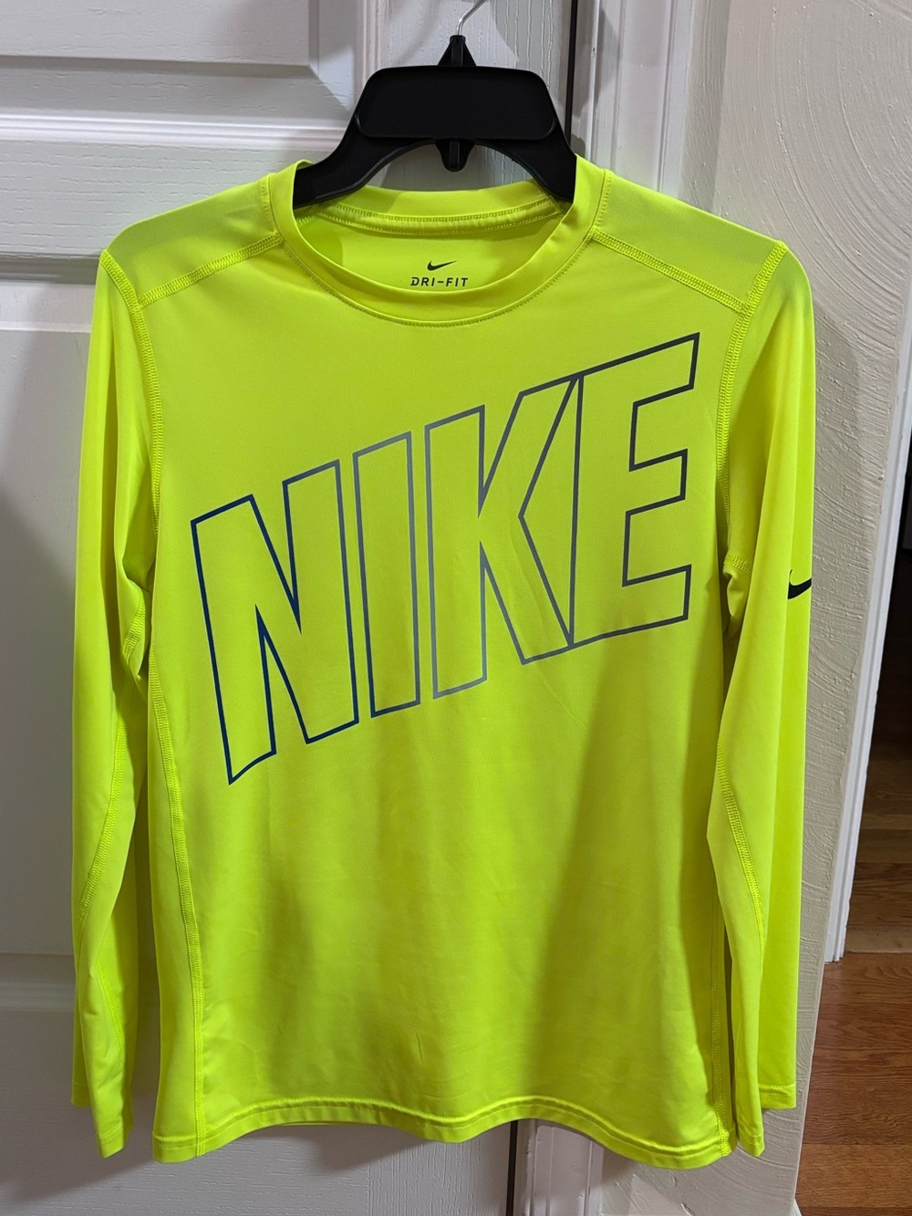 Nike Neon Yellow Dri-FIT Fitted Long Sleeve Shirt